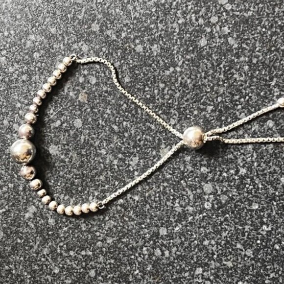 Pandora String Of Beads Adjustable Tennis Bracelet, Balls - Silver 925 - Picture 1 of 4